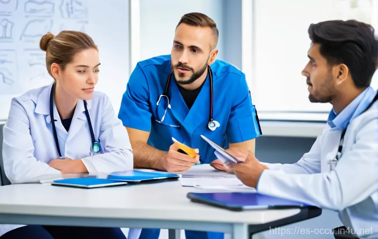 응급구조사 커뮤니티 활동 - **Prompt 1: Silent Connection and Shared Understanding**
    "Two paramedics, one male and one femal...