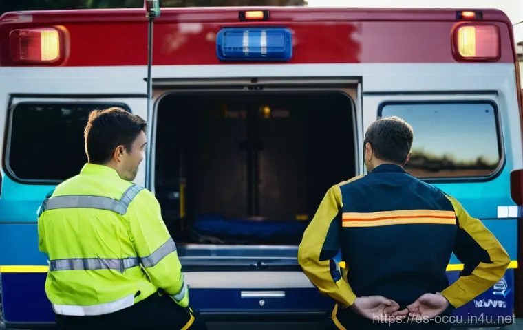 응급구조사 커뮤니티 활동 - **Prompt 2: Collaborative Learning and Knowledge Exchange**
    "A diverse group of three paramedics...