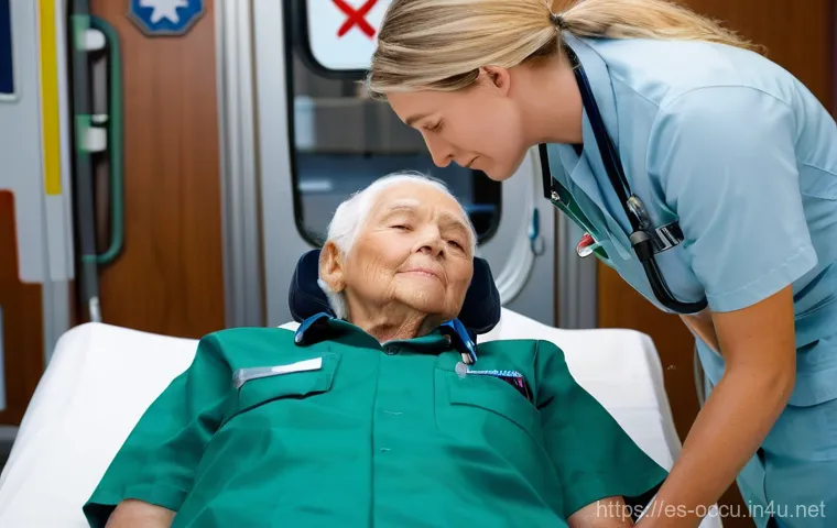 응급구조사와 응급전문팀 구성 - **Prompt:** A vivid, high-tech illustration of a male paramedic in his 30s, dressed in a standard em...