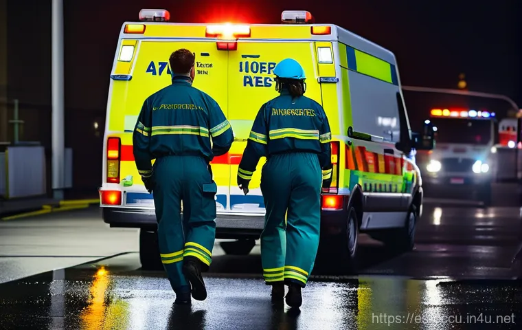 응급구조사 업무 사례 - **Prompt 1: The Rush of First Responders**
    "A dynamic, cinematic shot of two highly focused para...