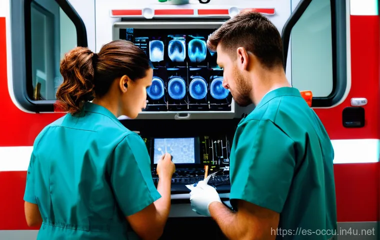 응급구조사 직업 만족도 - **Prompt:** A heartwarming and empathetic moment unfolding in a home setting. A female Emergency Med...