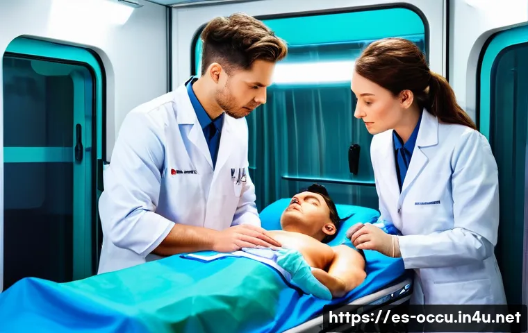 응급구조사와 심혈관 응급처치 - **Prompt 1: "The Lifesaving Team in Action"**
    "A highly detailed, realistic image of two profess...