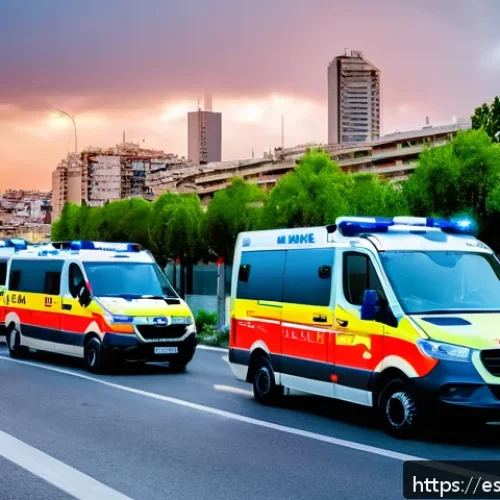 응급구조사 직업 전망 - A professional paramedic team in action during a large urban emergency response in Spain, featuring ...
